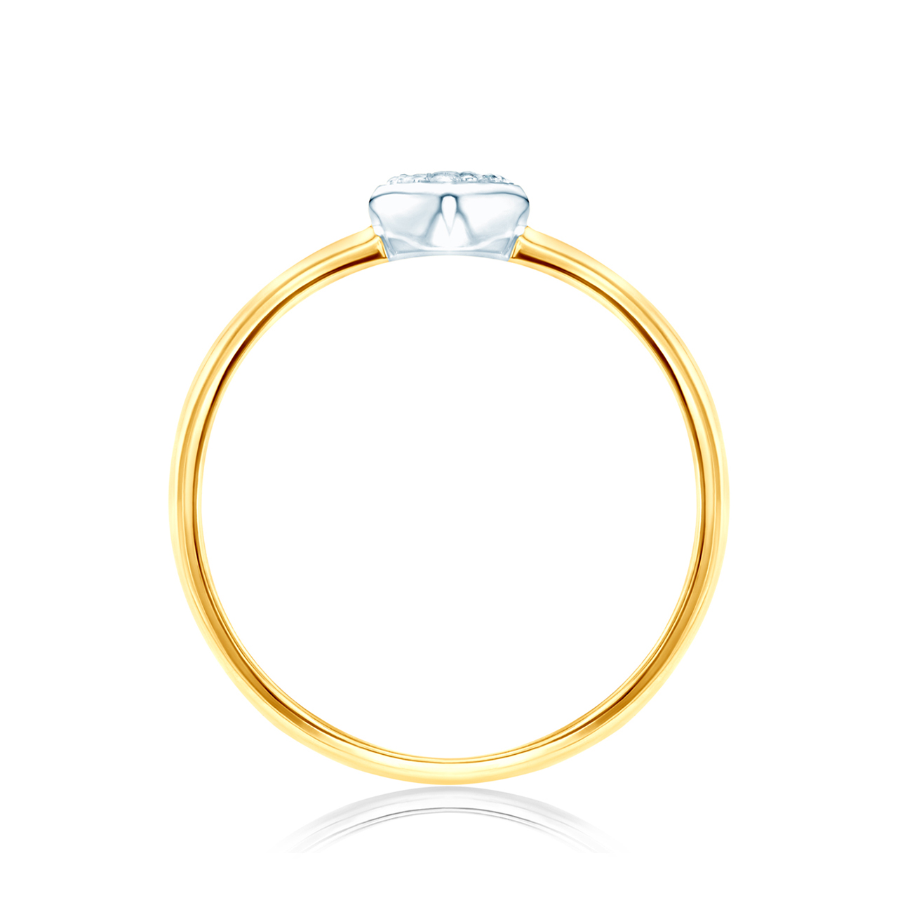 Pierścionek zaręczynowy serce SAVICKI: dwukolorowe złoto, diament