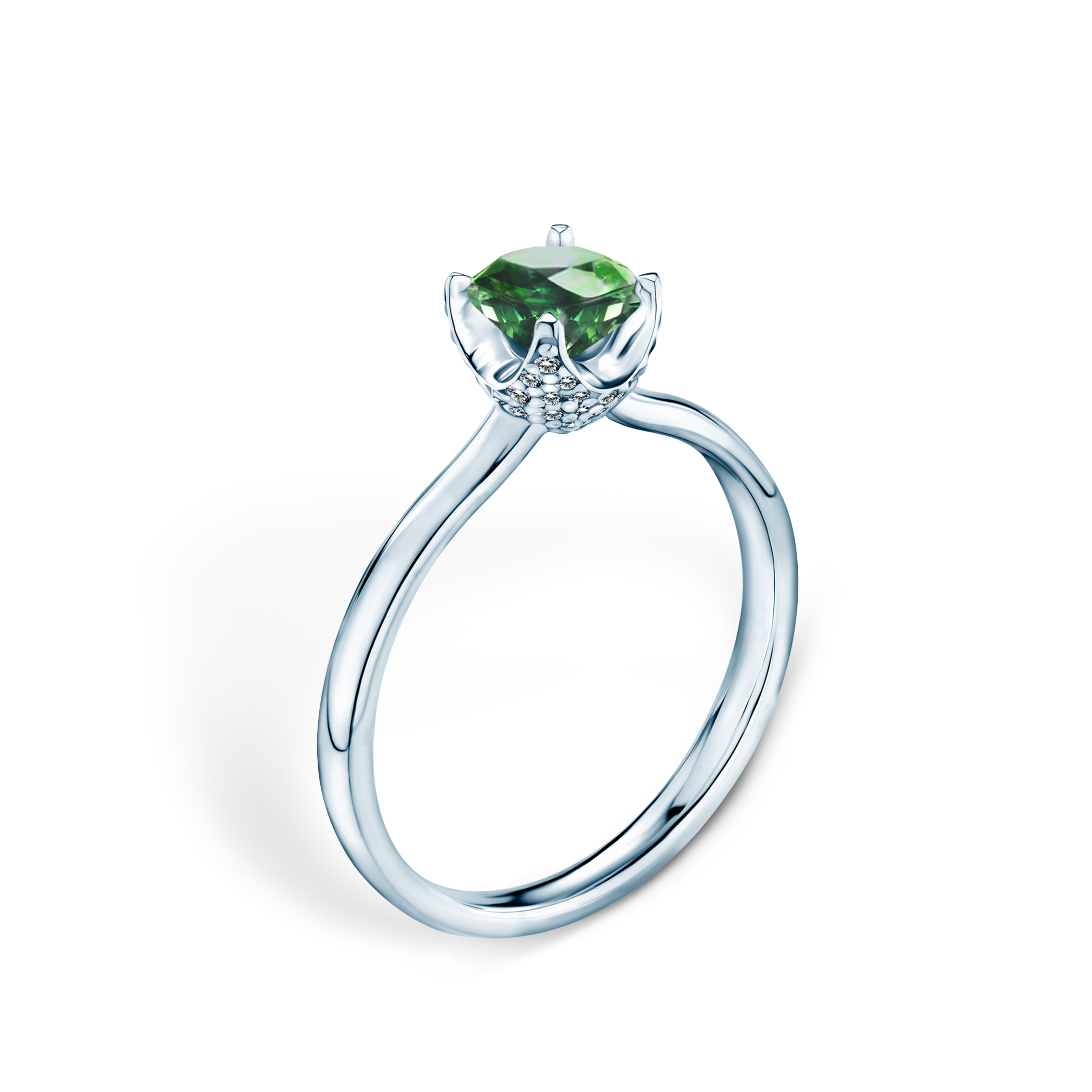 Verlobungsring SAVICKI: Weißgold, Smaragd - 4