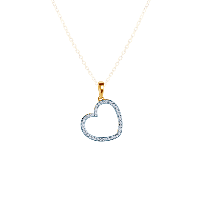 Prívesok srdce SAVICKI: zlatý, diamanty