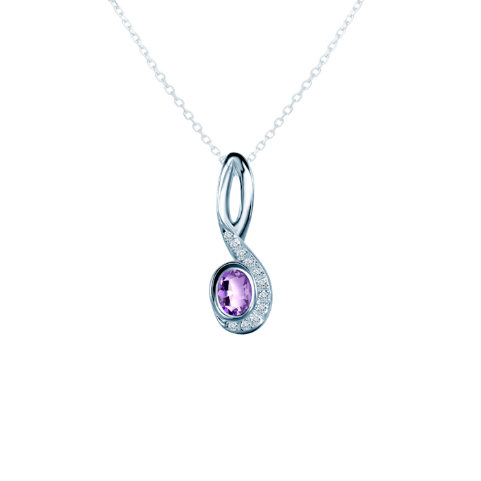 SAVICKI Pendant: white gold, diamonds, tanzanite