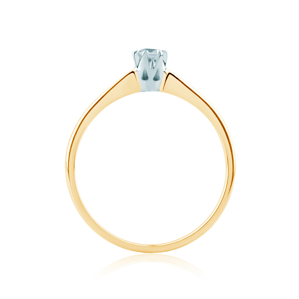 Pierścionek zaręczynowy Triumph of Love: dwukolorowe złoto, z diamentem