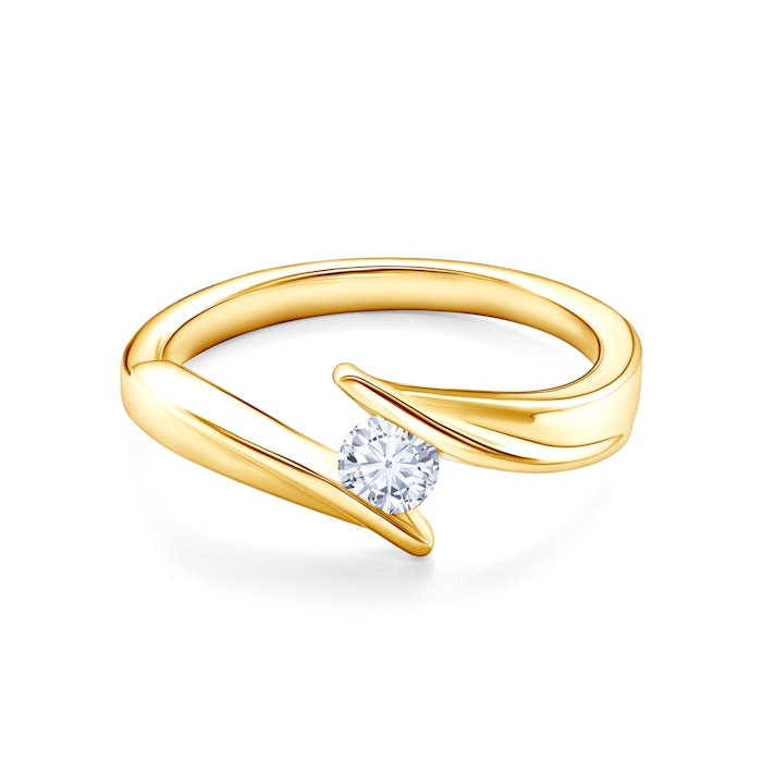 Pierścionek zaręczynowy SAVICKI: złoty, diament