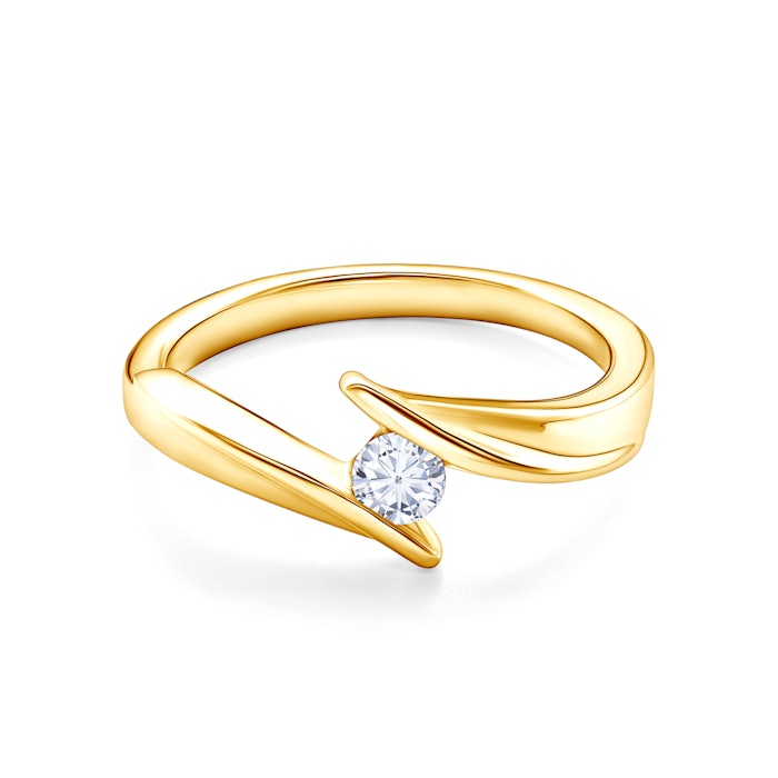 Zásnubní prsten SAVICKI: žluté zlato, diamant