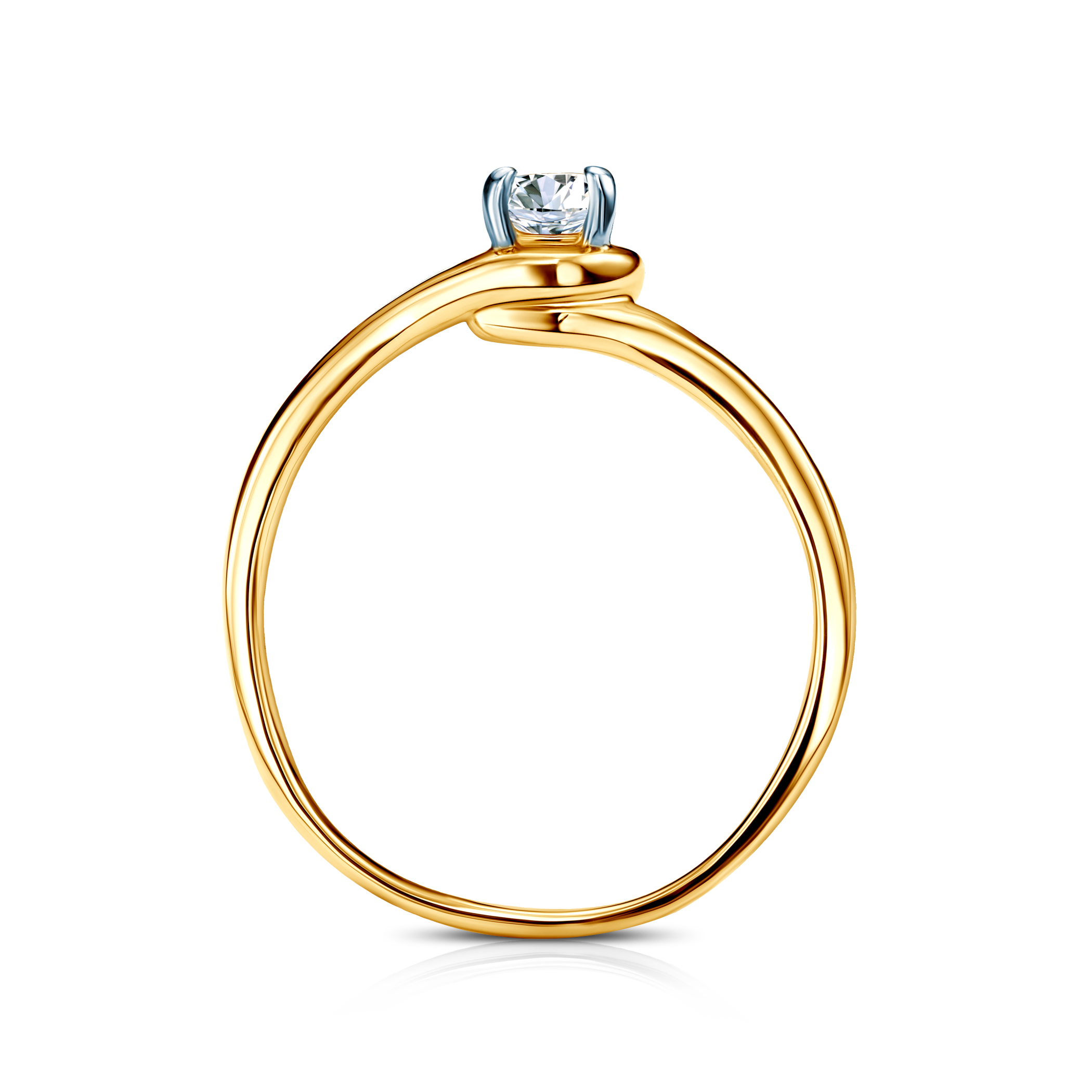 Pierścionek zaręczynowy SAVICKI: dwukolorowe złoto, z cyrkonią