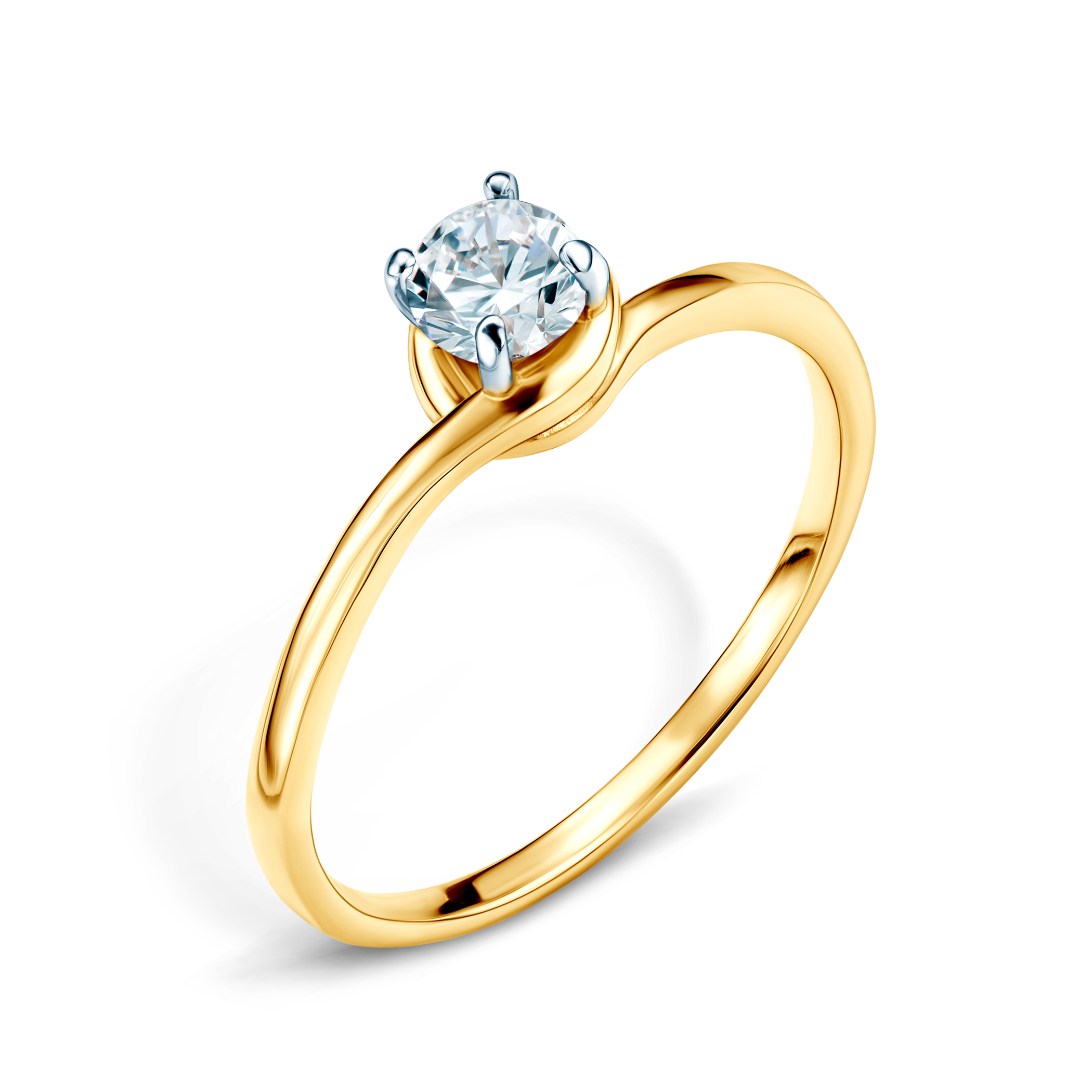 Pierścionek zaręczynowy SAVICKI: dwukolorowe złoto, z cyrkonią