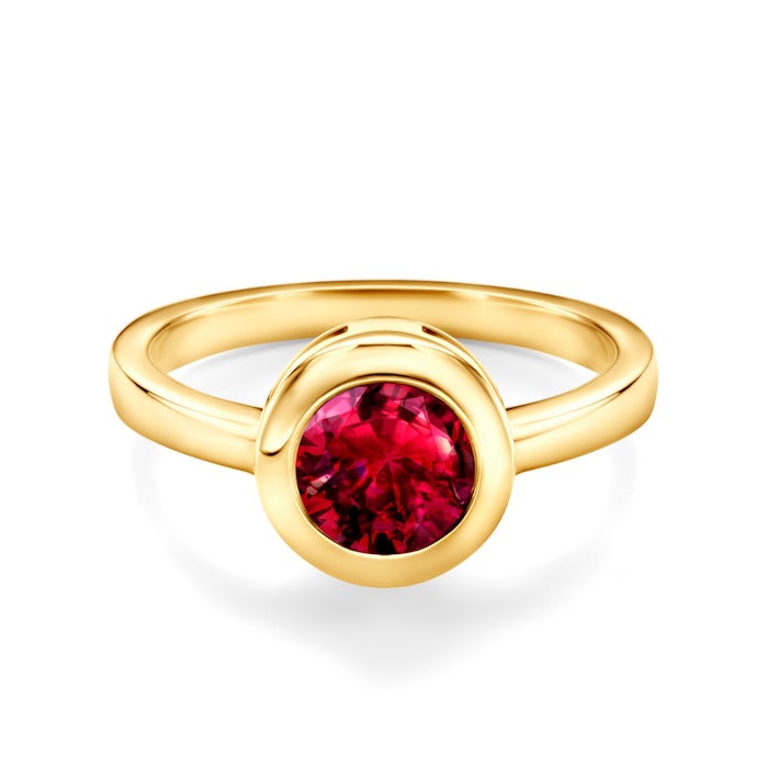 Pierścionek zaręczynowy SAVICKI: złoty, rubin