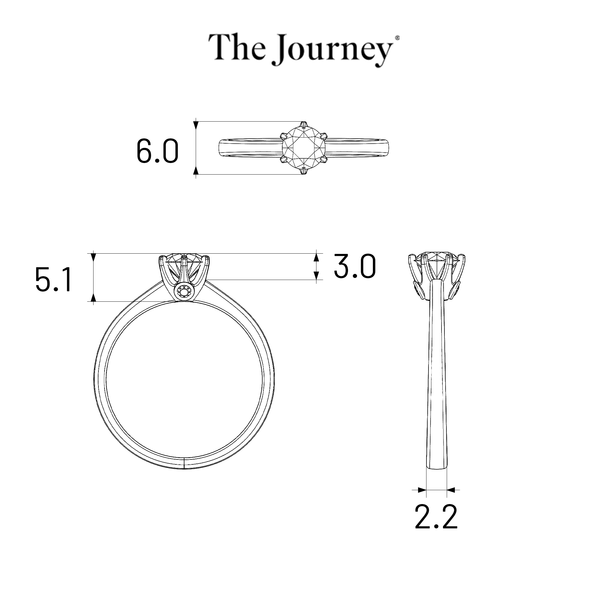 Pierścionek zaręczynowy The Journey: dwukolorowe złoto, diament