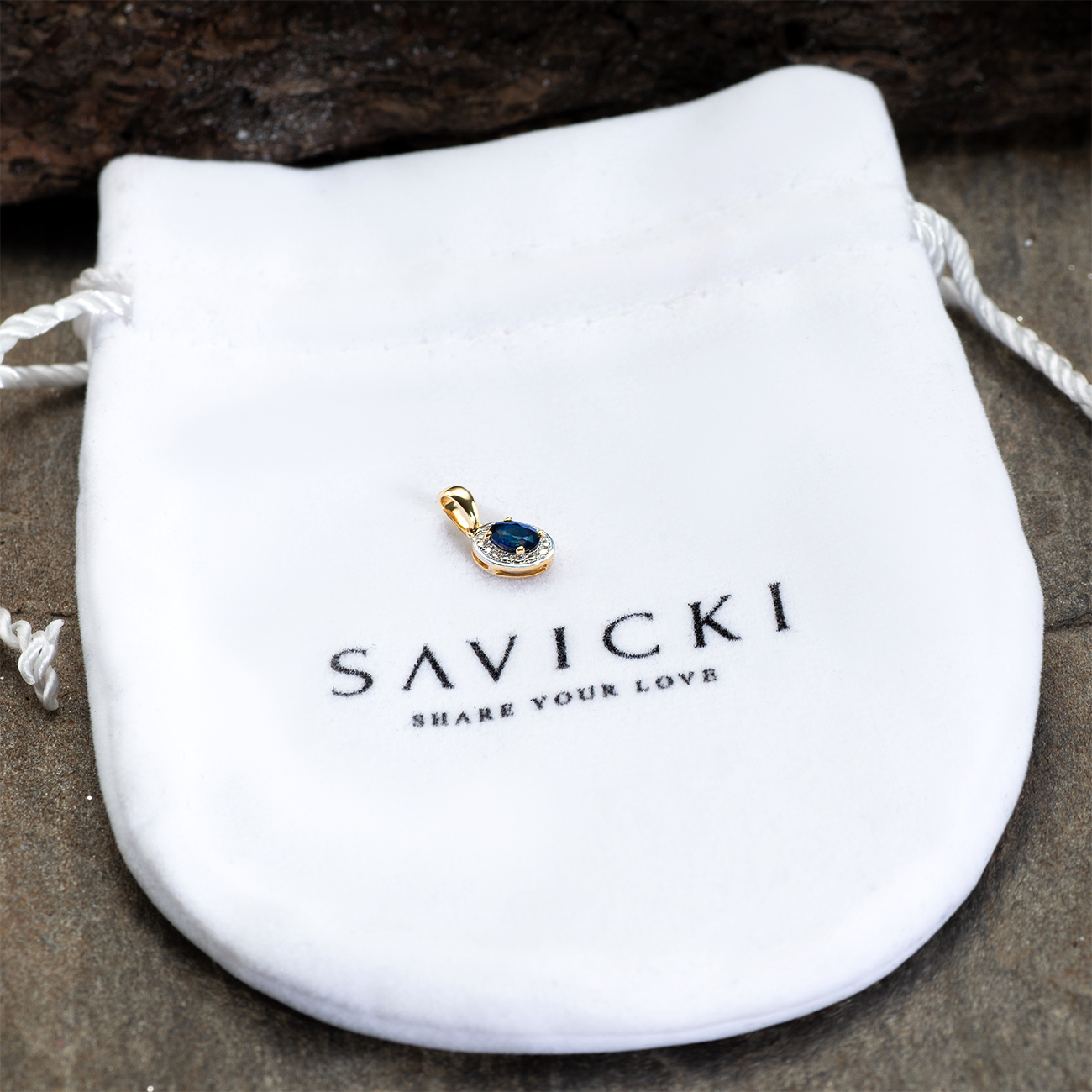 Zawieszka Savicki: dwukolorowe złoto, diamenty, tanzanit - 5