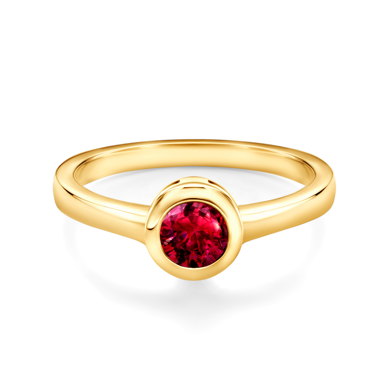 Tension Engagement Ring: gold, ruby