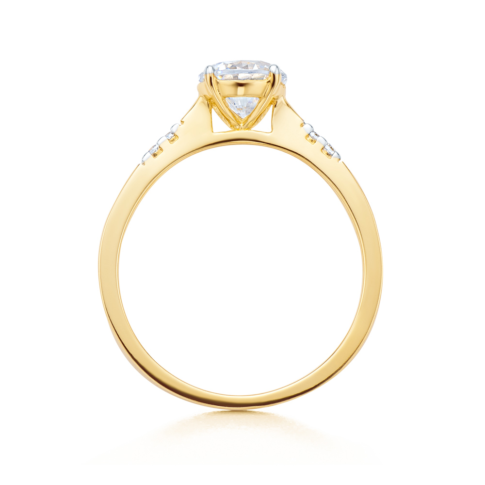 Pierścionek zaręczynowy SAVICKI: dwukolorowe złoto, z cyrkoniami