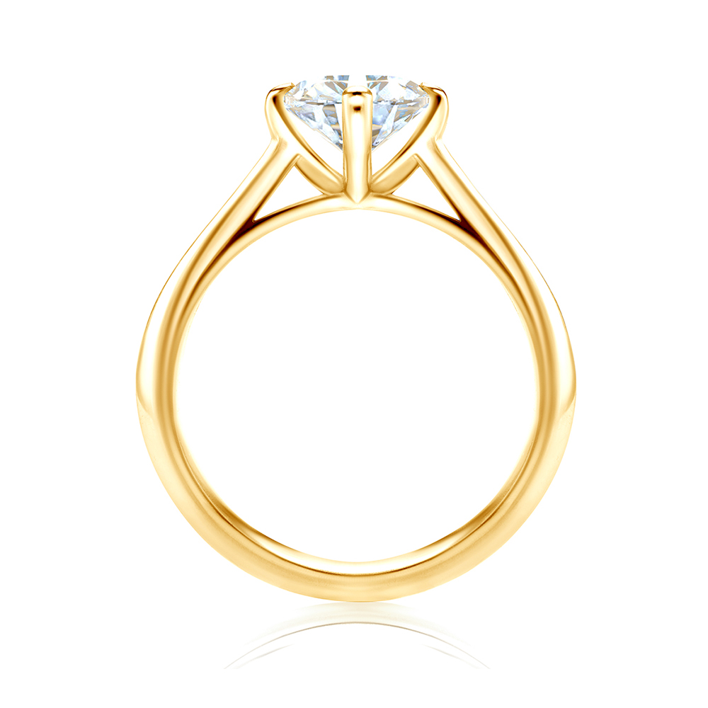 Pierścionek zaręczynowy The Light: złoty, diament