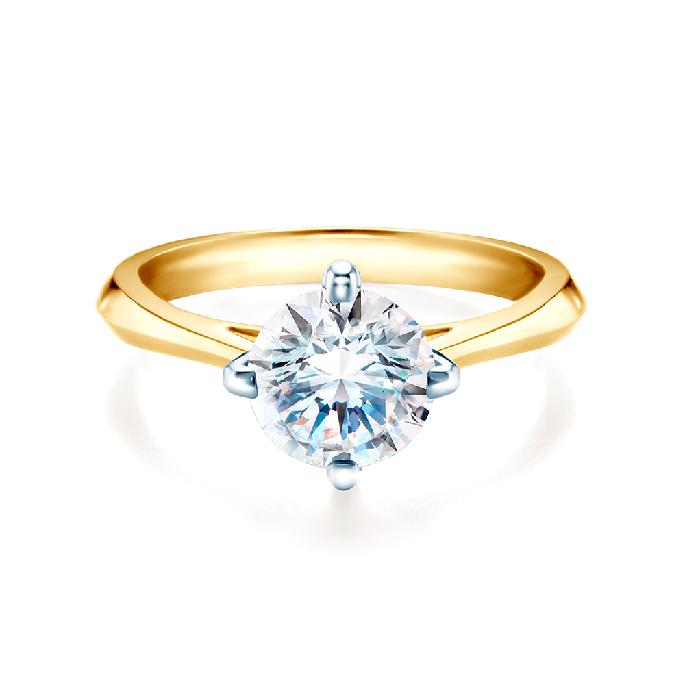 Zásnubní prsten The Light: dvoubarevné zlato, diamant