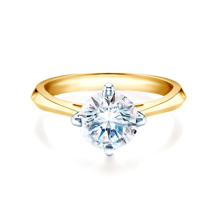 Pierścionek zaręczynowy The Light: dwukolorowe złoto, z diamentem