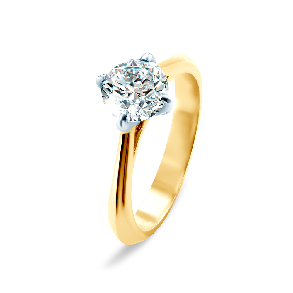 Verlobungsring The Light: Zweifarbiges Gold, mit Diamant