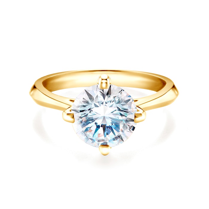 Zásnubní prsten The Light: žluté zlato, diamant