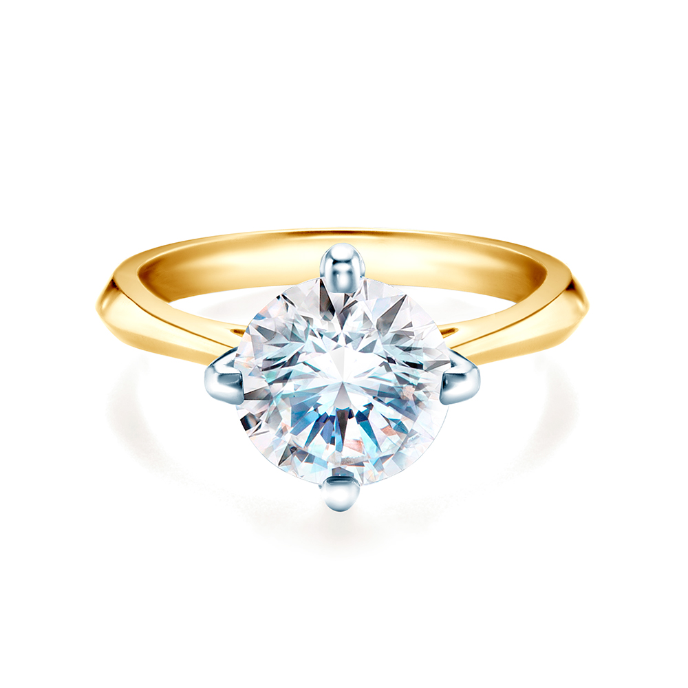 Zásnubní prsten The Light: dvoubarevné zlato, diamant