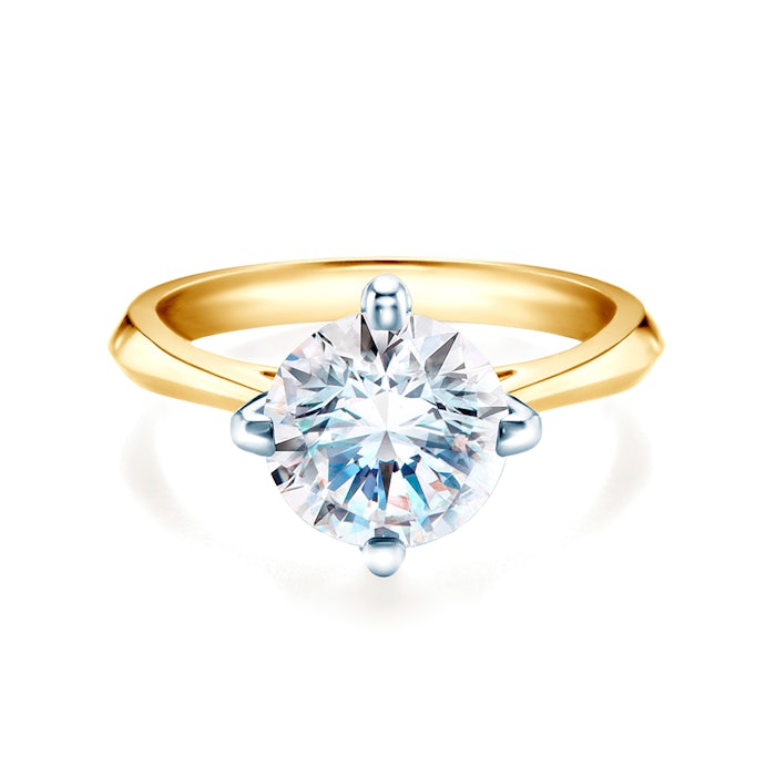 Pierścionek zaręczynowy The Light: dwukolorowe złoto, z diamentem