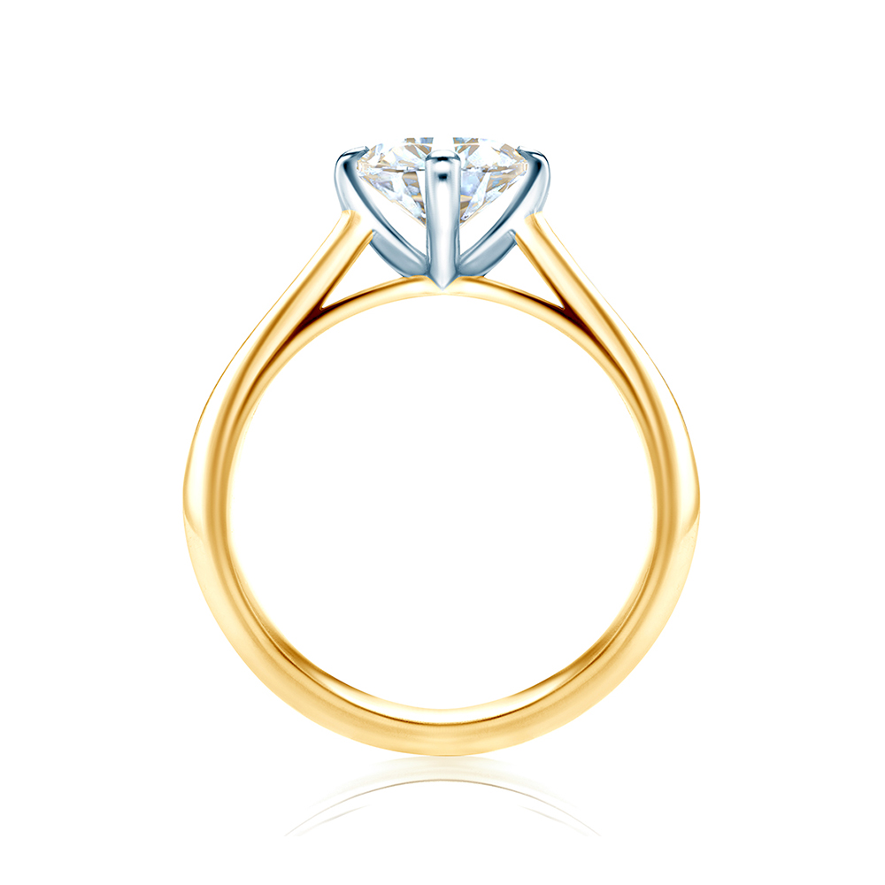 Verlobungsring The Light: Zweifarbiges Gold, mit Diamant