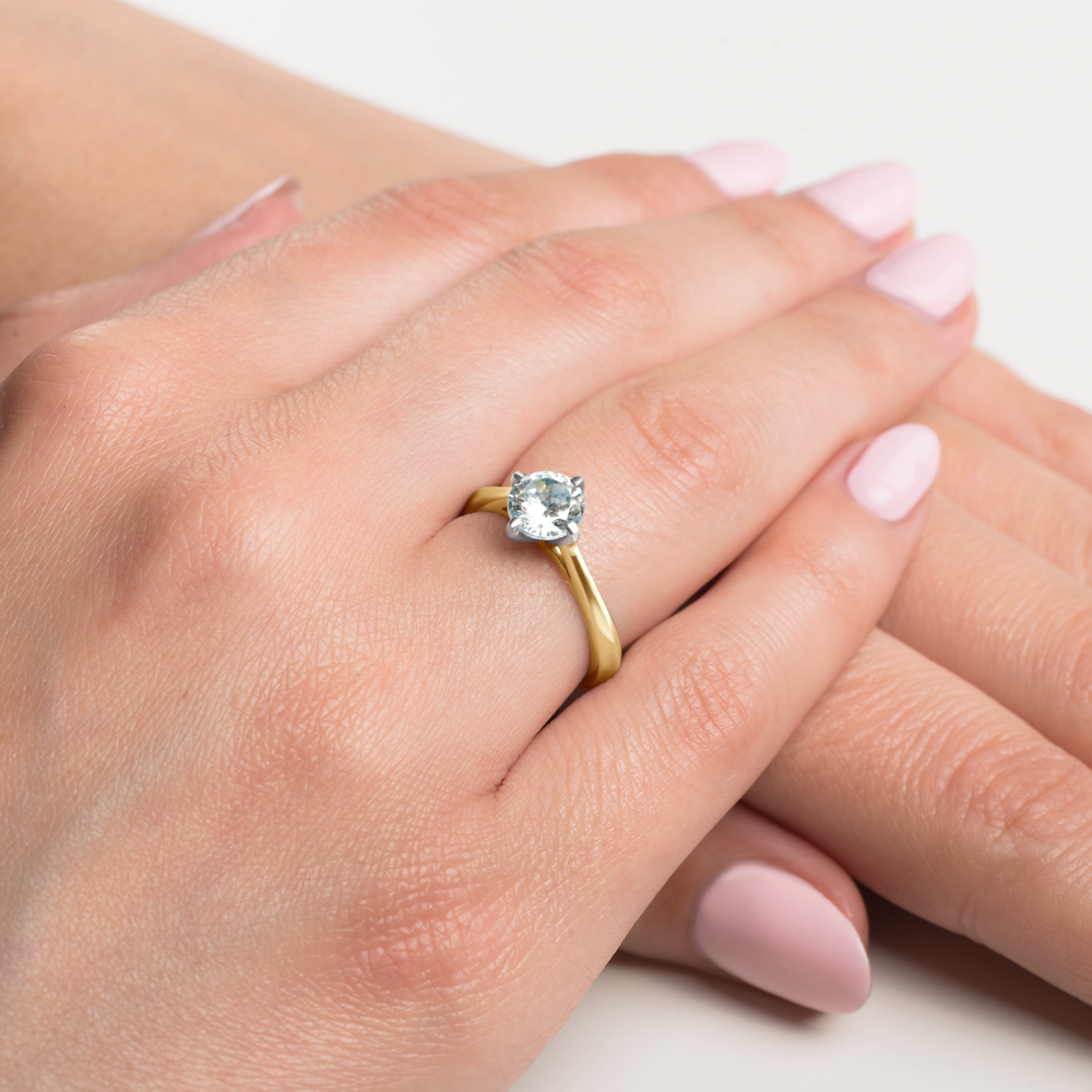 Verlobungsring The Light: Zweifarbiges Gold, mit Diamant