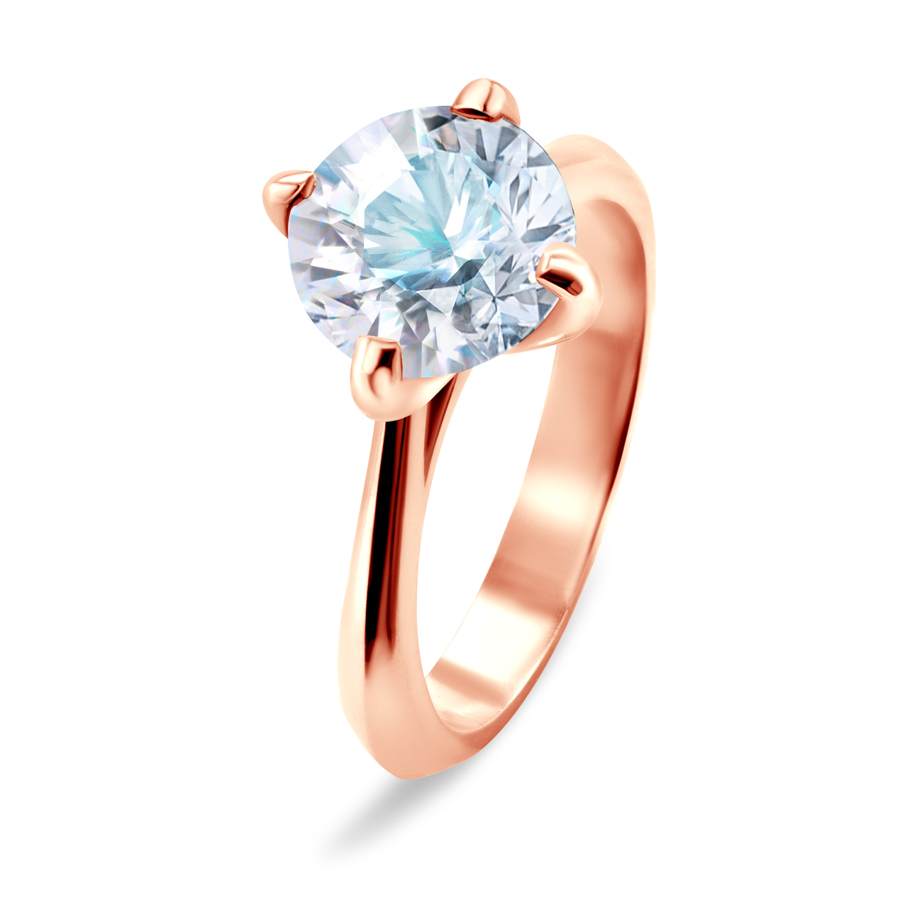 Pierścionek zaręczynowy The Light: różowe złoto, diament